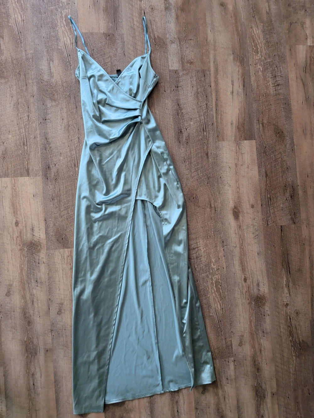 Windsor Satin Maxi Slip Dress in Light Sage